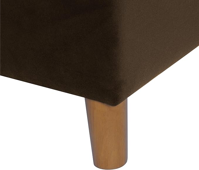 Home Decor | Dinah Collection Modern Storage Ottoman | Ottoman with Storage for Living Room & Bedroom(Chocolate Brown Velvet)-DeskLoop Office
