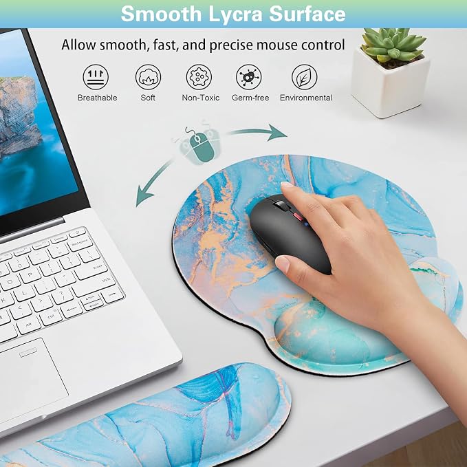 Mouse Pad Blue, 3-in-1 Mouse Pad - Image 3