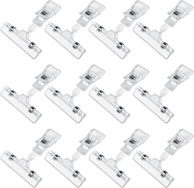 Clear Sign Clips Merchandise Display 12 Pack Plastic Label Pop Clips on Sign by Inchoco