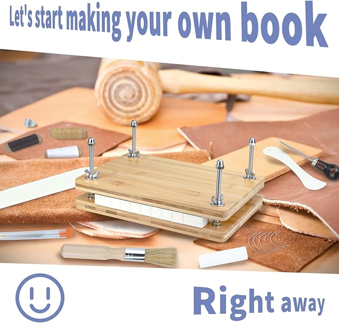 Eohcofys Book Binding Kits, Book Press Binding Materials Tools Bookbinding Kit for Beginners 11.6 x 7.9 Inch-DeskLoop Office