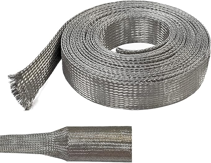 Electriduct 1/8" Tinned Copper Metal Braid Sleeving Flexible EMI RFI Shielding by Electriduct
