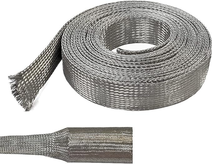 Electriduct 1/4" Tinned Copper Metal Braid Sleeving Flexible EMI RFI Shielding by Electriduct