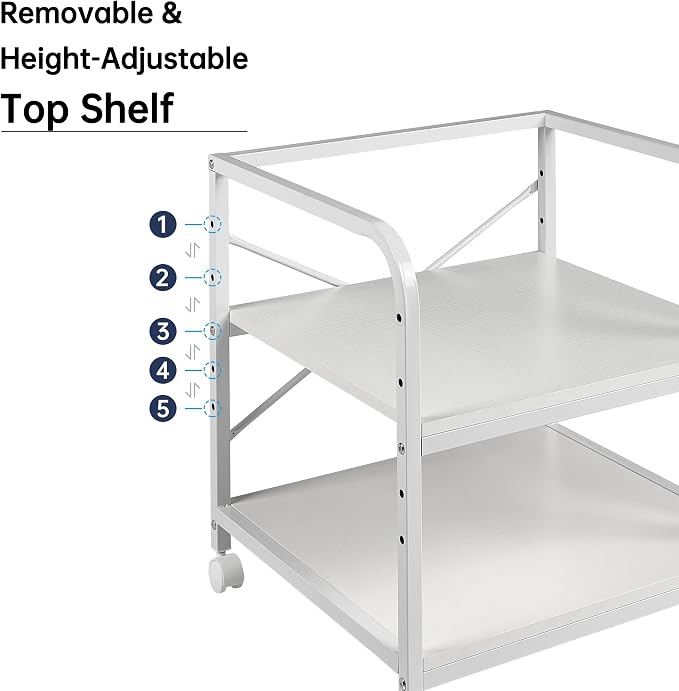 Fannova 20 Inches Deep Large Printer Stand, 2 Tier Under Desk Printer Table - Image 4