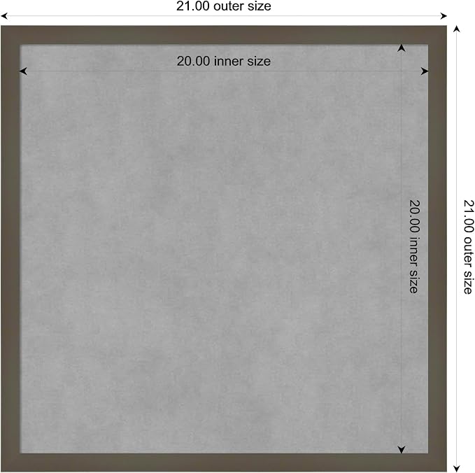 Amanti Art Grey Framed Magnetic Board 21x21 Medium Vision Board - Image 4