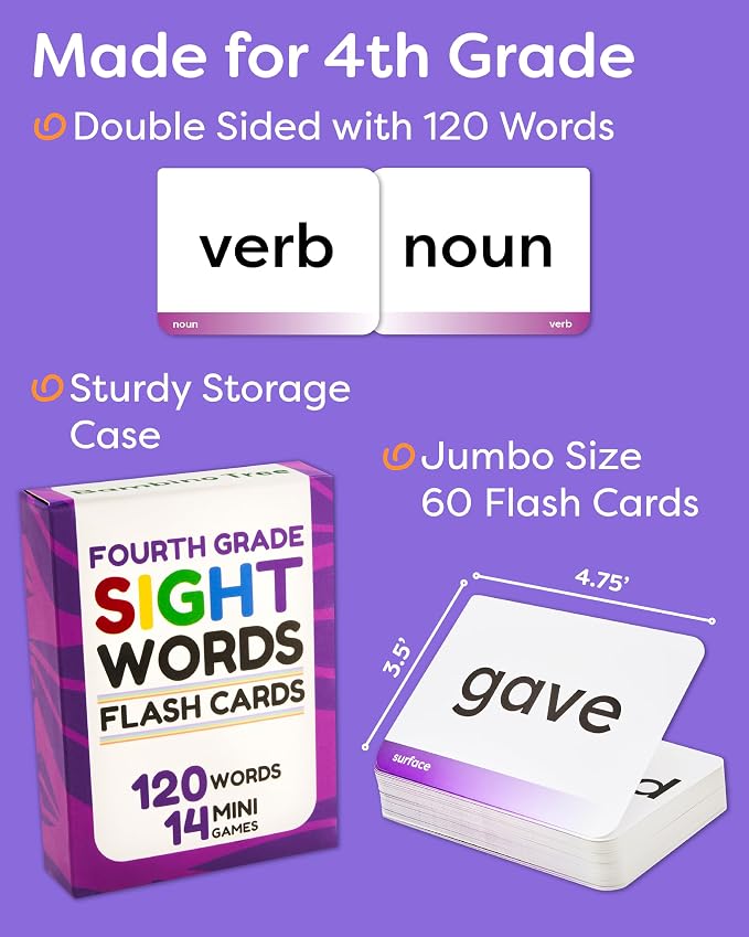 Sight Words Flash Cards 4th Grade - Image 2