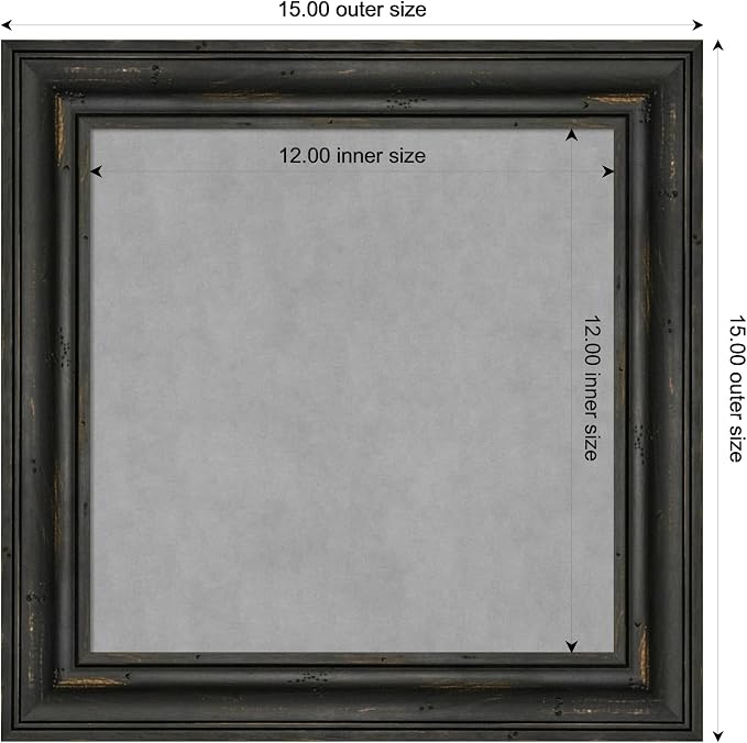 Amanti Art Black Framed Magnetic Board 15x15 X-Small Vision Board - Image 4
