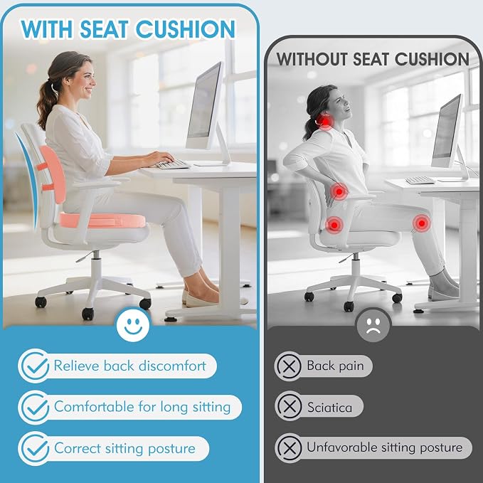 CushZone Ergonomic Seat Cushion & Lumbar Support Pillow - Image 3