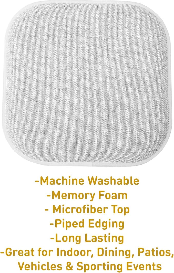 Sweet Home Collection Chair Cushion Memory Foam Pads Honeycomb Pattern Slip Non - Image 3