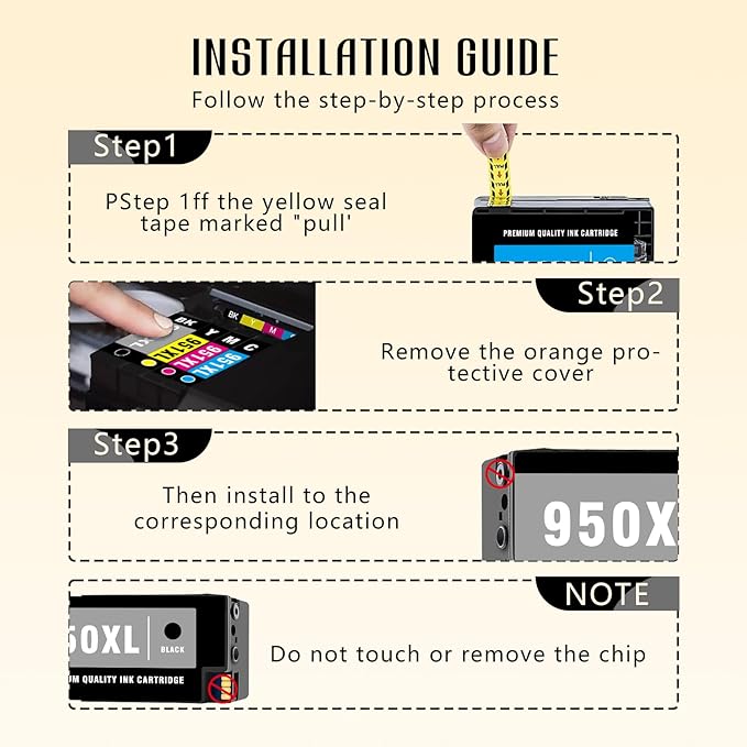 Printer Ink 950XL 951XL 8600 Ink Cartridges Combo Pack Compatible for HP 950 951 XL Ink Cartridges Combo Pack with HP OfficeJet Pro 8600 8610 8615 8620 8100 8630 8660 8640 276DW 251DW-DeskLoop Office