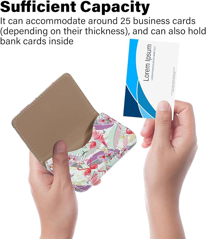 Business Card Holder，PU Leather Business Card Case Color Printing Pattern Card - Image 3