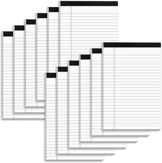 5" x 8" Note Pads 12 Pack of Legal Pads 30 Sheets Notepad College Ruled Small Writing Pads Perforated Pages Paper Pads 80GSM Heavyweight Paper Note Pads for Home, Office, or School-DeskLoop Office