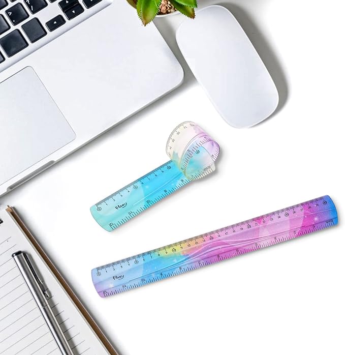 Grevosea 2-Piece Flexible Ruler, 30cm/12inch Plastic Straight Edge Ruler - Image 7