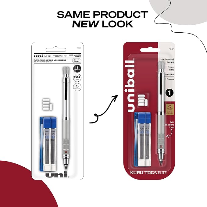 UNI uniball Kuru Toga Elite Mechanical Pencil Starter Kit, HB #2 - Image 4
