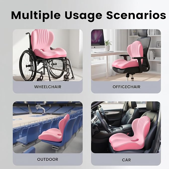 Ergonomic Office Chair Seat Cushion, L-Shaped Memory Foam Coccyx Cushion - Image 7