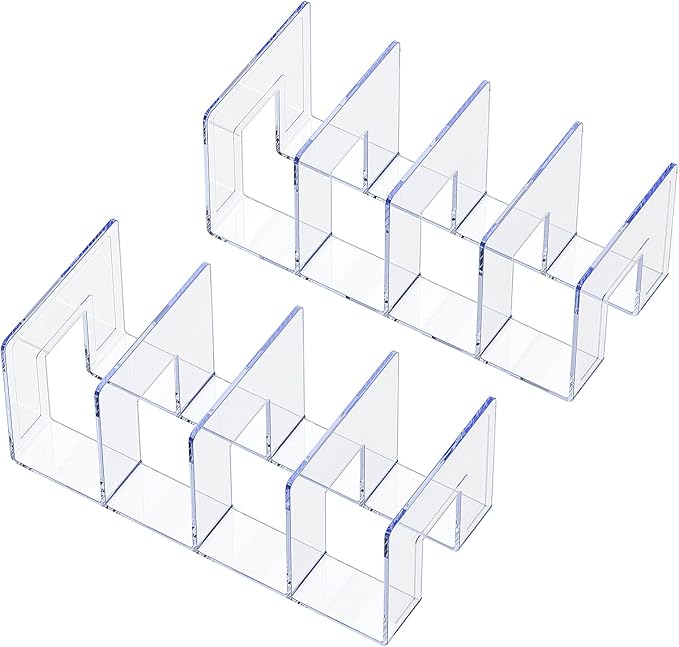 LUGUNU Clear Acrylic Purse Organizer - 4-Section Divider for Handbag Closet Storage - Durable Rack for Purses, Clutches More (Set of 2)-DeskLoop Office
