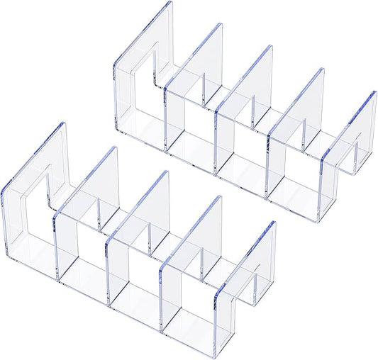 LUGUNU Clear Acrylic Purse Organizer - 4-Section Divider for Handbag Closet Storage - Durable Rack for Purses, Clutches More (Set of 2)-DeskLoop Office
