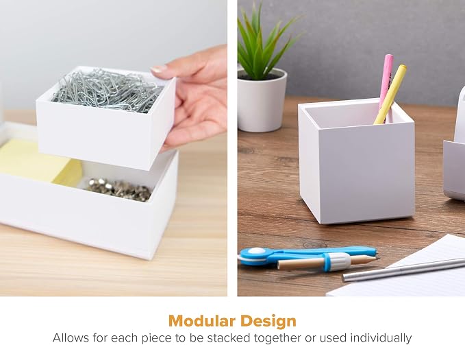 Bostitch Office Konnect Desk Organizer Accessory Tray & Storage Cup Bundle - Image 2