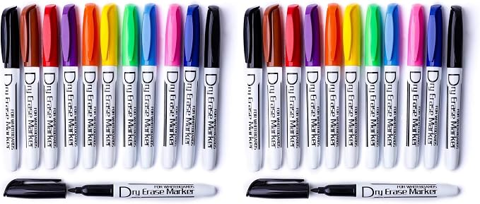 Volcanics Dry Erase Markers Low Odor Fine Whiteboard Markers Thin Box of 12 by Volcanics
