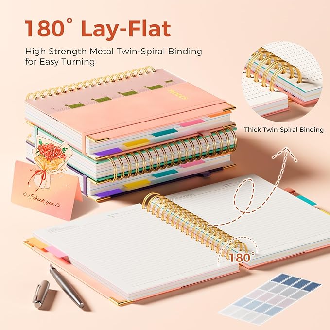 XYark B5 Hardcover Spiral Notebook, 5 Subject Notebook 300 Pages, Lined Journal - Image 3