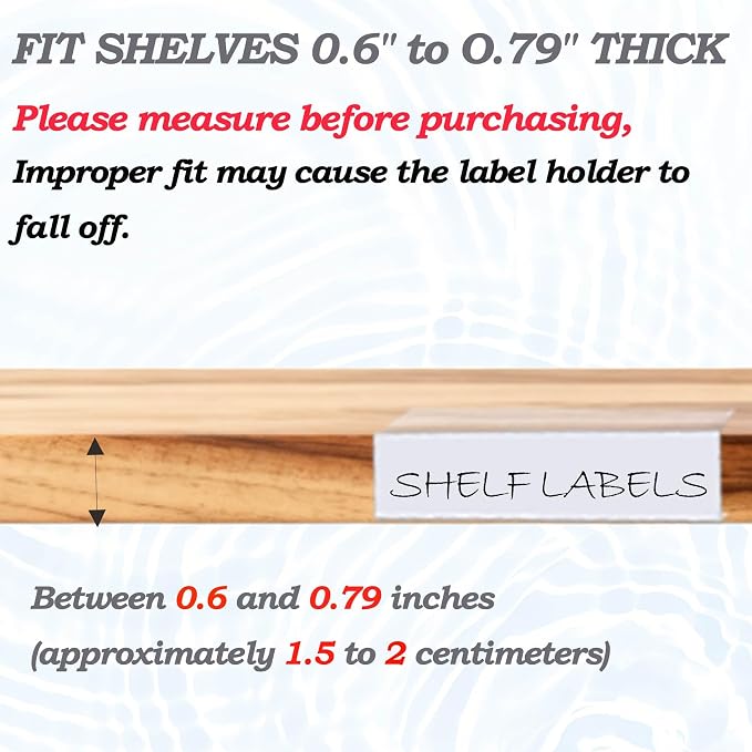 30-Pack Clear Plastic Shelf Label Holder Clips, Fits 0.6-0.78 inch Thick Wire & - Image 3
