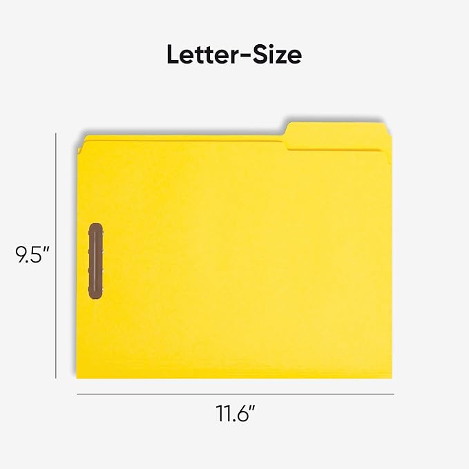 Smead Fastener File Folders, Reinforced 1/3-Cut Tabs, 2 Fasteners, Letter Size - Image 3