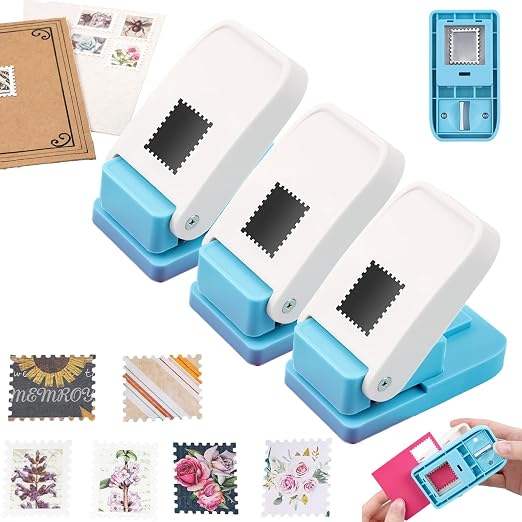 BAOFALI 3Pcs Stamp Puncher, Stamp Punch 1X0.8inch Rectangular Postage Stamp by BAOFALI