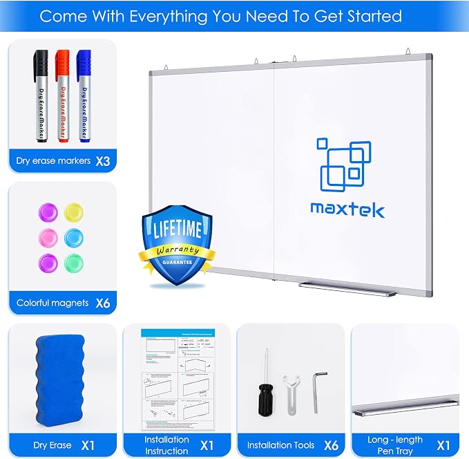 White Board Dry Erase 60 x 36，maxtek Large Magnetic Whiteboard 5' X 3' Dry - Image 5