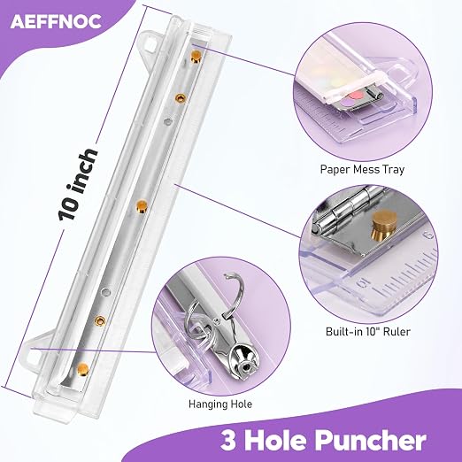 AEFFNOC 3 Hole Punch, Portable 3 Hole Puncher - Image 3