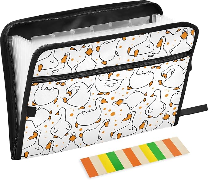 Cartoon Funny Goose White File Folders, Plastic Folders by ZZKKO