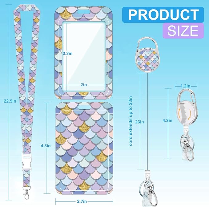 Badge Lanyard and ID Badge Holder, Retractable Badge Reels - Image 2