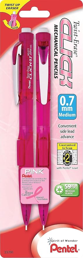 Pentel Breast Cancer Awareness Twist Erase CLICK Mechanical Pencil - Image 2