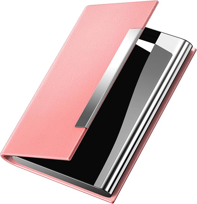 Padike Business Card Holder, Professional PU Leather & Stainless Steel Multi by padike