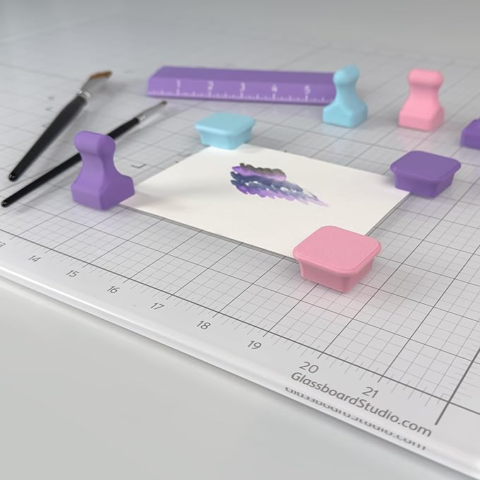 Glassboard Studio MiniBar Magnet - Strong Neodymium Rare Earth Magnets for Fridge, Whiteboard, Locker & Magnetic Glassboards - Crafting & Office Use - Strong Fridge Magnets (Periwinkle Purple, 4)-DeskLoop Office