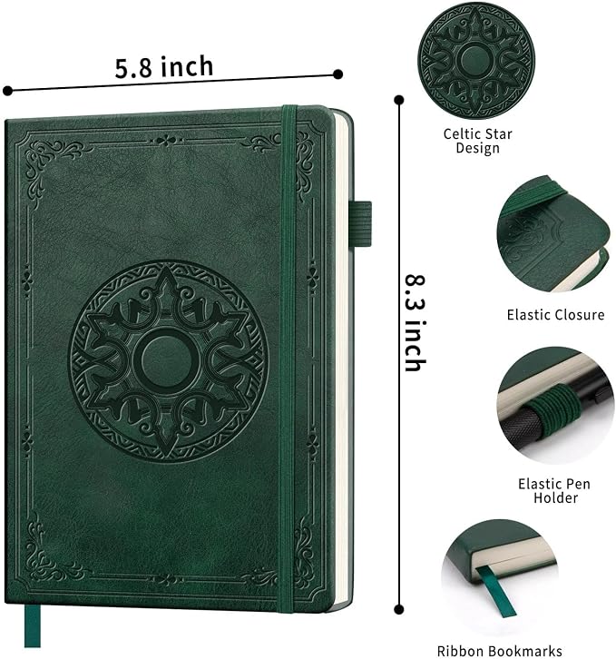 Lined Journal Notebook, A5 Leather Vintage Journals - Image 2