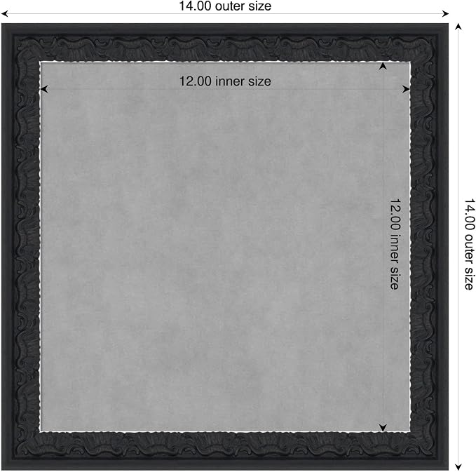Amanti Art Black Framed Magnetic Board 14x14 X-Small Vision Board - Image 2