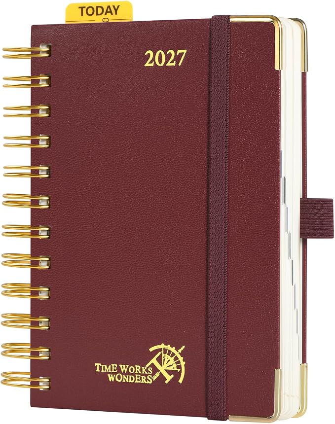 POPRUN 2027 Daily Planner One Page Per Day, Small 4.25" x 6.25", Calendar Book by POPRUN
