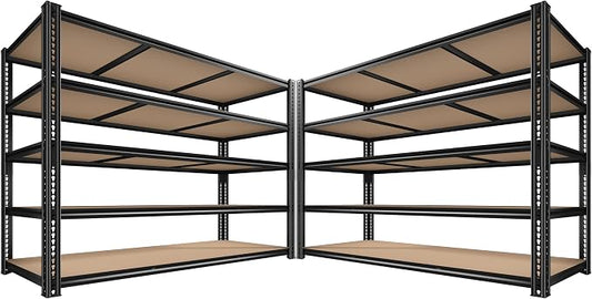 ROOMFAVE 3500LBS Garage Shelving 60" W Metal Shelving 72" H Storage Shelves by RoomFave-organizeyourjoy