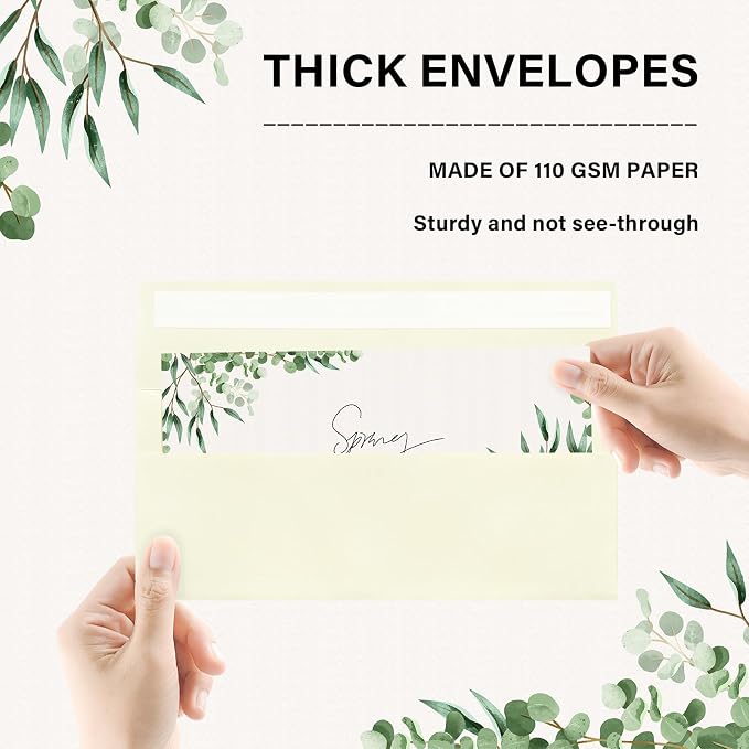 100 Pack #10 Business Envelopes, Self Seal Standard Ivory Envelopes - Image 3
