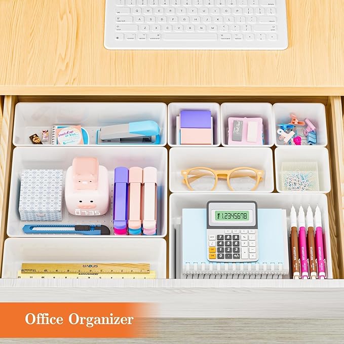 SpaceHacks 25 PCS Plastic Drawer Organizer Set, 4-Size Versatile Organizer - Image 7