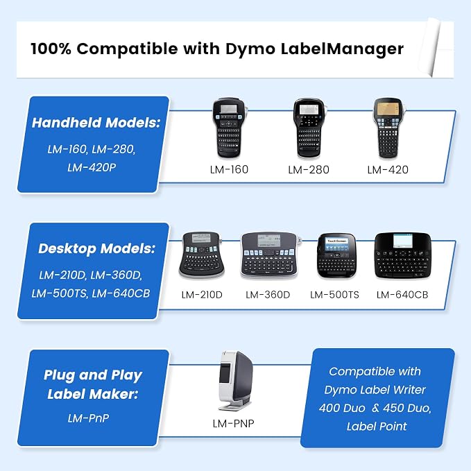 6-Pack Replace for Dymo D1 Label Maker Refills 3/4 Inch x 23 Ft White 45803 | - Image 3