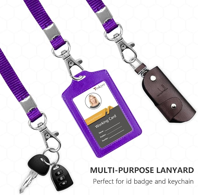 Teskyer 2 Pack Double Sided Clear Badge Holder - Image 4