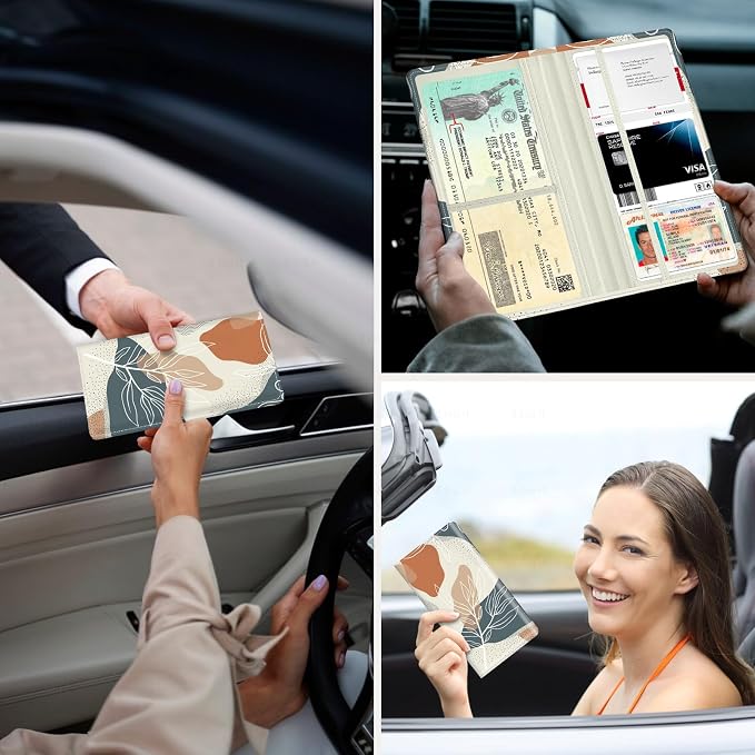 Car Registration and Insurance Holder，Colour Patterns Men Women Car License - Image 3