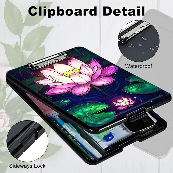 Pink Lotus Flower A4 Clipboard - Image 3