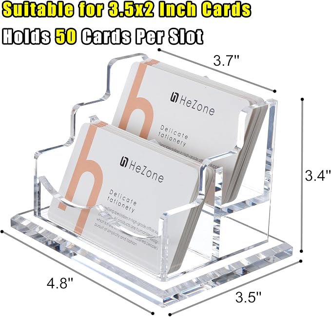 Business Card Holder for Desk 2 Tier 2 Slots, Organize 100 Cards-1 Pack - Image 7
