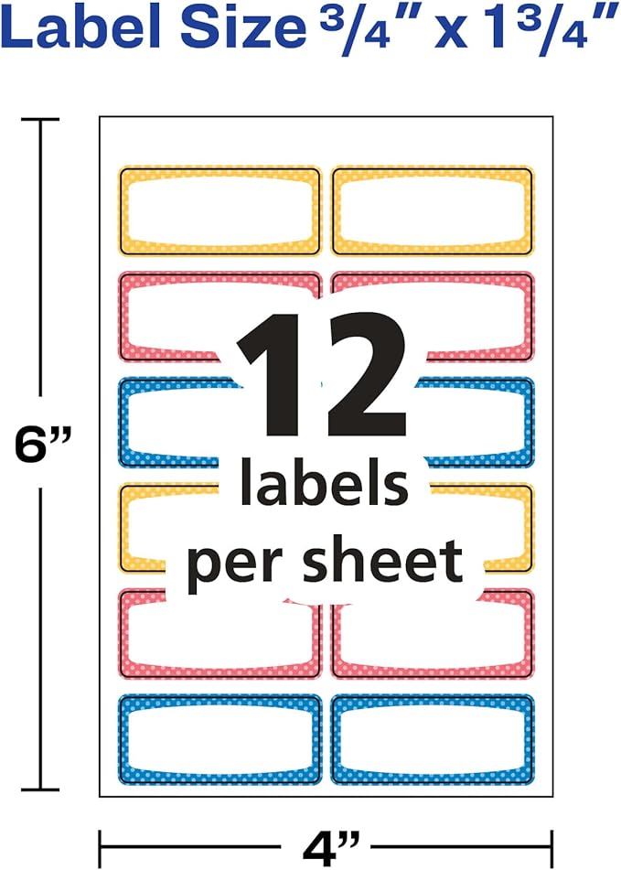 Avery Durable Labels for Kids' Gear, 3/4" x 1-3/4", Water-Resistant Labels - Image 6