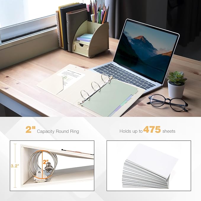 Ospelelf Mini Binder 3 Ring 2 Inch, Professional Clipboard Dividers - Image 4