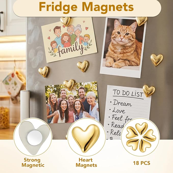 18 Pcs Heart Fridge Magnets for Refrigerator Locker Whiteboard Decor, Hold for - Image 2