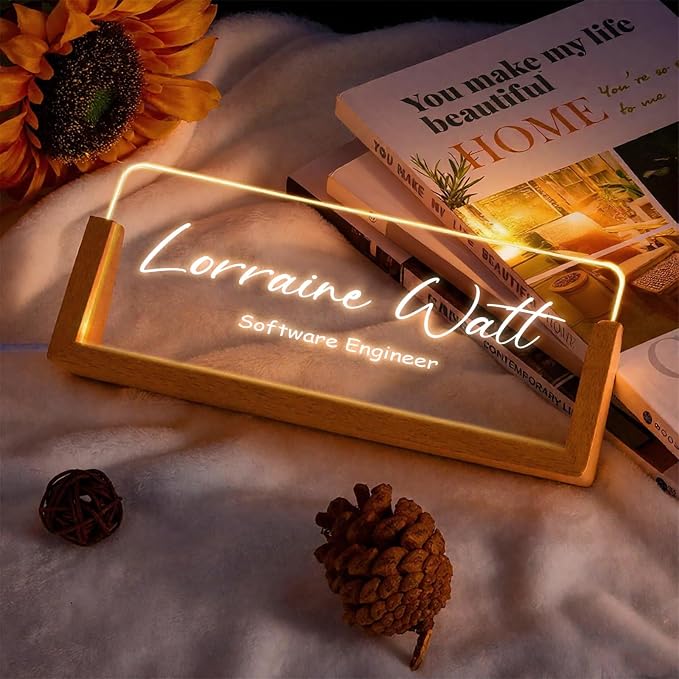 Custom Desk Name Plate, Light Up Acrylic Office Sign, Personalized Gift - Image 4