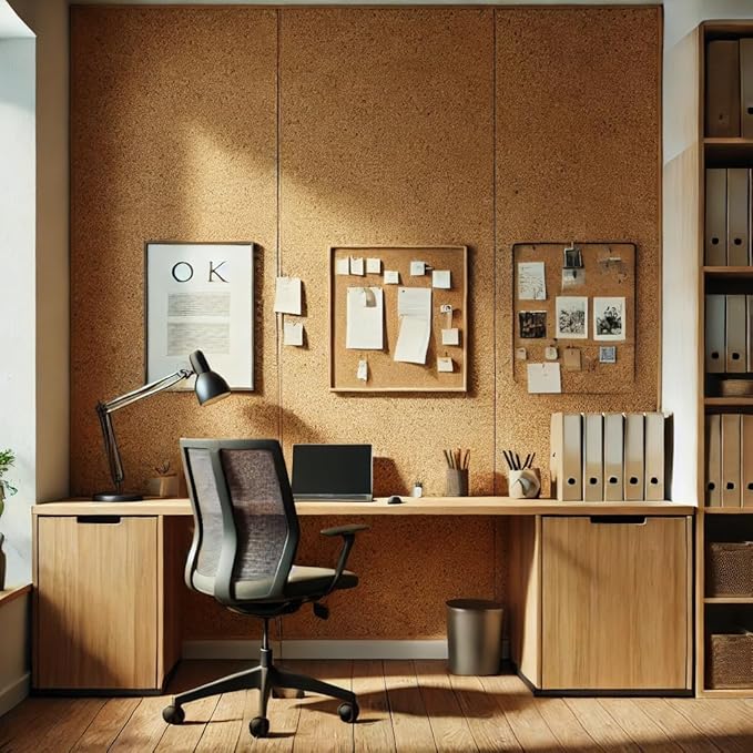 Manton Cork Premium Cork Roll - 4' x 6' x 1/4", 100% Natural Facing Grade Material for Bulletin Boards, Decorative Photo and Message Push Pin Displays - Perfect for Home, School, and Office-DeskLoop Office