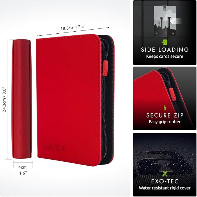Vault X 4 Pocket Zip Binder, 160 Cards, Exo-Tec Material, 20 Side-Loading Pages - Image 2